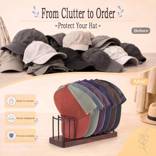 10-Slot Hat Rack with Separate Dividers for Vertical,Space-Saving - Image 5