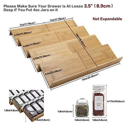 Bamboo Spice Rack Drawer Organizer - Image 4