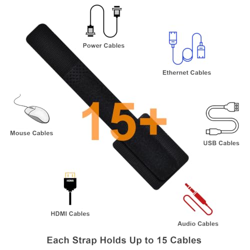 Cable Management Under Desk, 20 Pair Cord Organizer Straps - Image 4