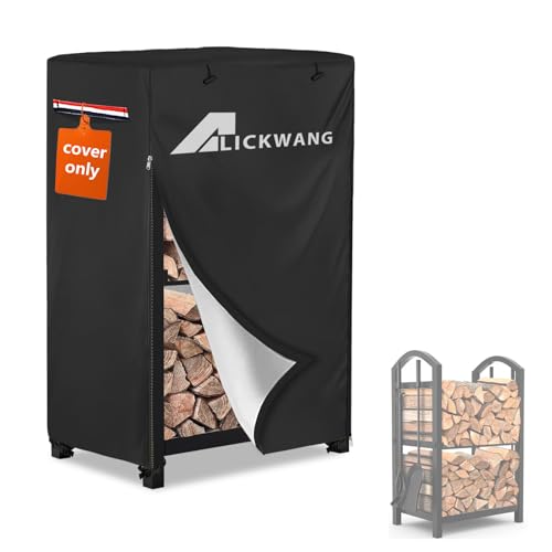 Outdoor Waterproof 17 Inch Small Firewood Rack Cover with Zipper - Image 2