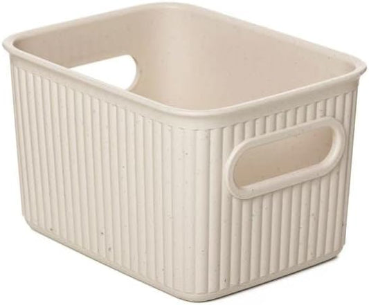 Superio Eco-Friendly Decorative Plastic Storage Bin - Plastic Basket Open Home Storage Organizer Basket, Container Boxes for Organizing Closet Storage Bins for Shelves Drawer Shelf (1.5 Liter)