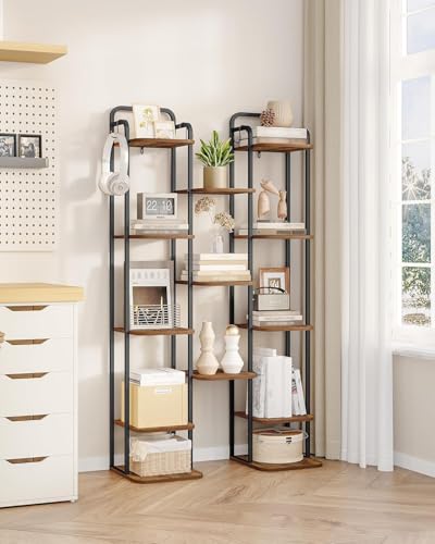 Hzuaneri 8 Tiers Vertical Shoe Rack, Tall Shoe Shelf with 2 Hooks - Image 7