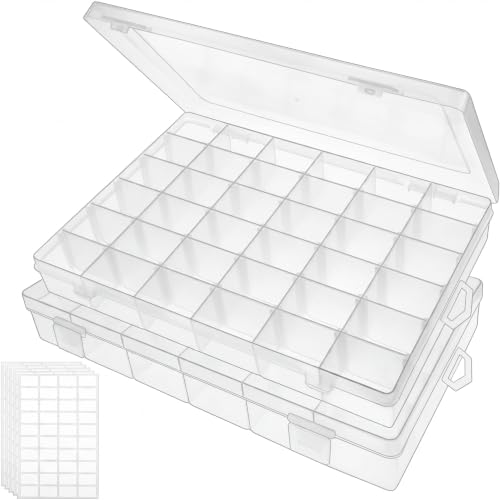 Bead Organizer Storage 2 Pack 36 Grid Jewelry Tackle Craft - Image 2