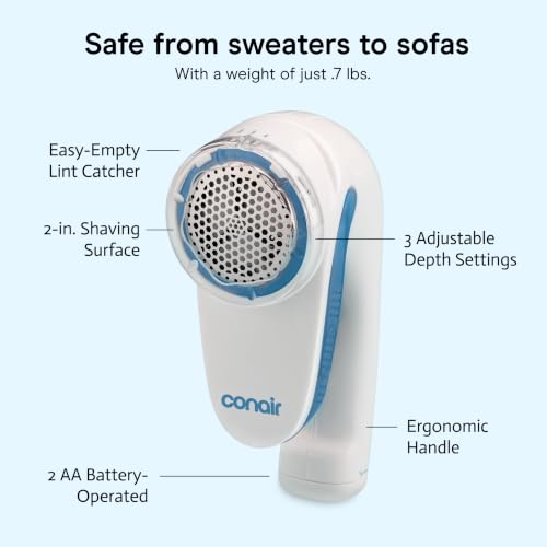 Conair Fabric Shaver and Lint Remover, Battery-Operated Portable - Image 6