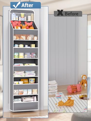 Over Door Hanging Organizer, 5 Tier 44 lb Load Behind Door - Image 3
