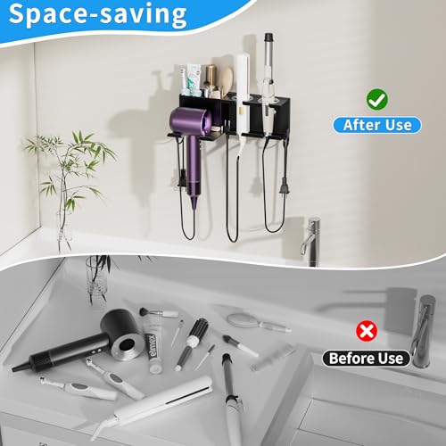 Hair Dryer Holder, Wall Mounted, Black - Image 7