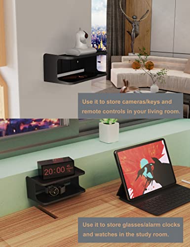 Bedside Wall Shelf Organizer, Small Bedside Shelf, (Black) - Image 6