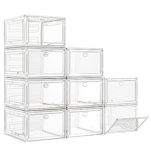 Large Thick Clear Shoe Organizer, Magnetic Door Stackable Shoe - Image 2