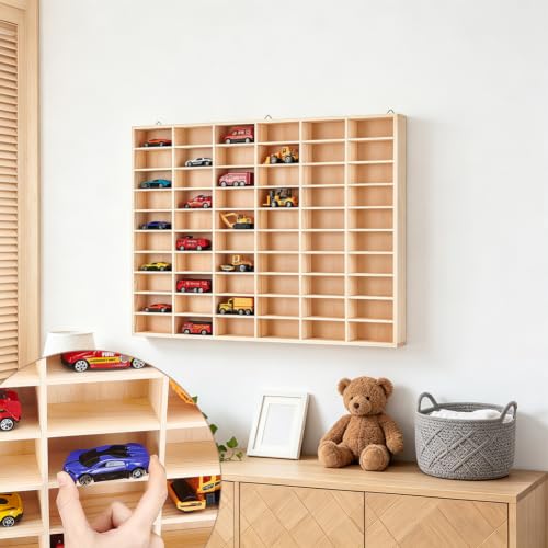 UNICRAFTALE 60-Grid Wooden Display Shelf for Action Figures & - Image 5