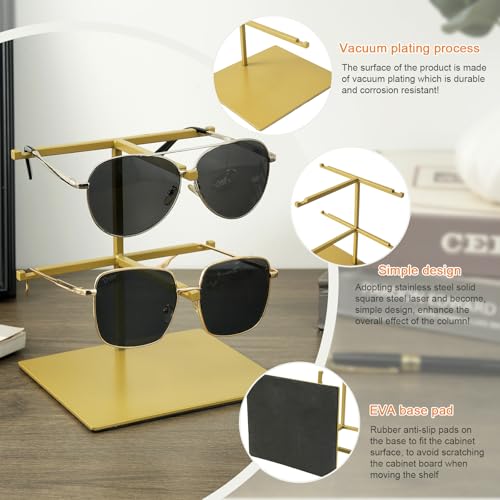 2-Tier Gold Sunglass Display Stand,Sunglass Organizer (1-Pack) - Image 7
