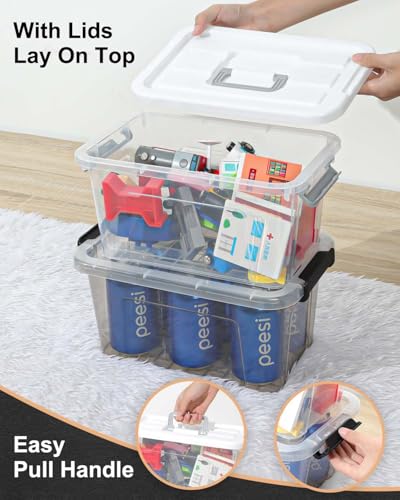 7Qt Clear Plastic Storage Bins with Lids,Transparent Design - Image 6