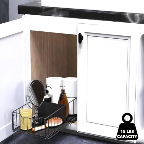 Simple Houseware Pull-Out Cabinet Sliding Basket, 17.2Dx9.7Wx5H - Image 3