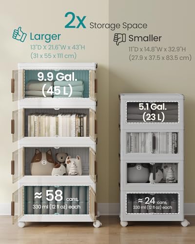 SONGMICS 48QT stackable storage bins with 1 Lid, 4-Tier - Image 4