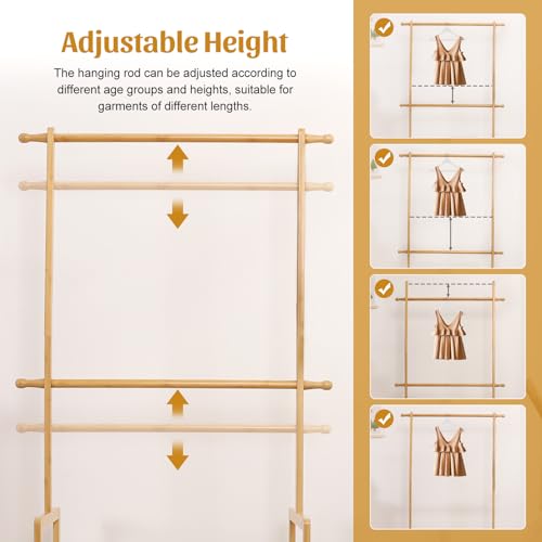 Bamboo Kids Clothing Rack: Holds Up To 121 Lbs of Dress-Up - Image 5