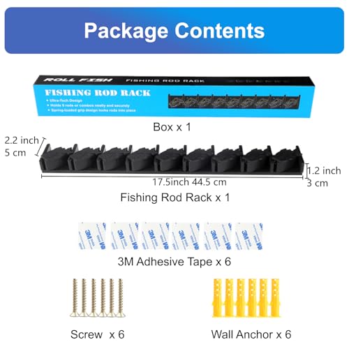 Vertical Fishing Rod Storage Rack Wall Mounted Pole Holder - Image 3