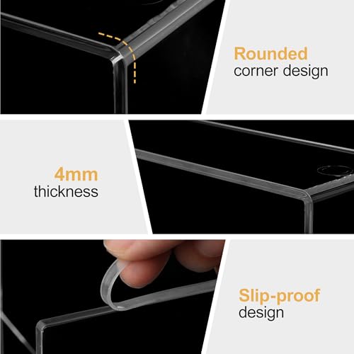 Aminigram 4 Pack Acrylic Display Shelf Riser, Clear Rack 9.2L x - Image 6