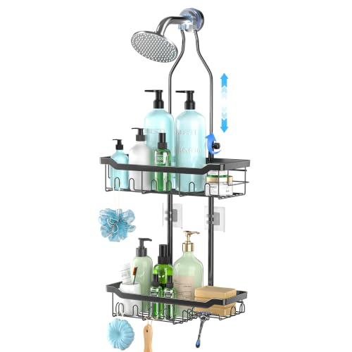 Adjustable Shower Caddy Hanging Rustproof: Tool-free Height - Image 2