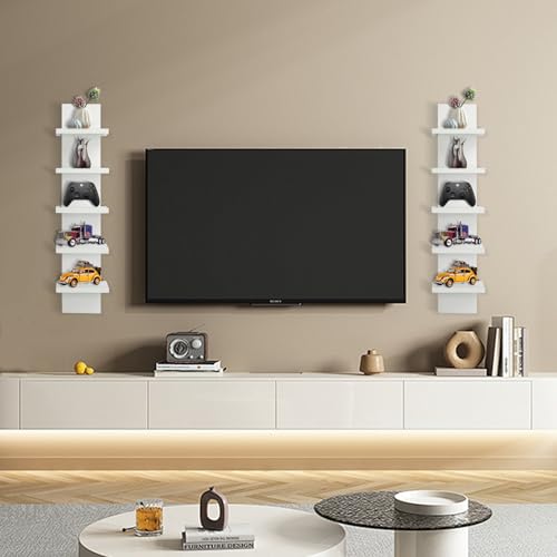 YEXEXINM 5 Tier Wall Shelf Unit - Narrow Smooth Laminate Finish - Image 7