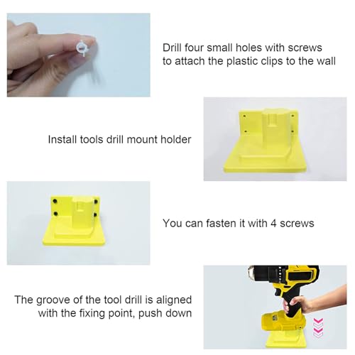 10 Pack Tool Holder Compatible with Ryobi 18V Wall Mount Plastic - Image 5