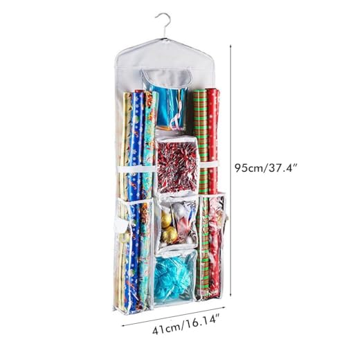 Limen White Oxford Cloth Christmas Wrapping Paper Storage - Image 4