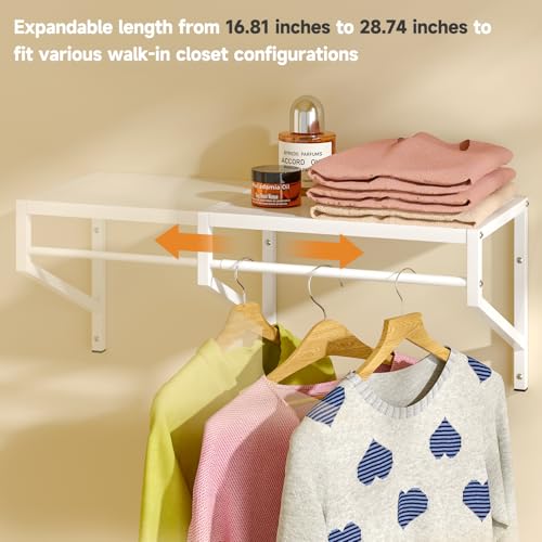 ThreeHio Expandable Closet Shelves Wall Mounted, 2 Pack - Image 6