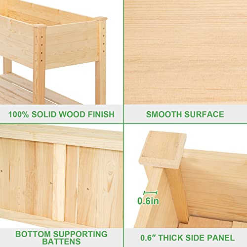 GARFANS Raised Garden Bed Wood Planter Box with Storage - Image 6