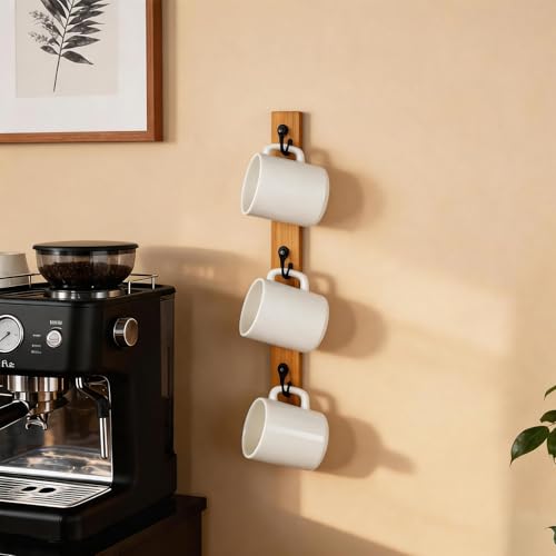 Yohsnor Wall Mounted Coffee Cup Rack - Stylish Space Saving Mug - Image 2