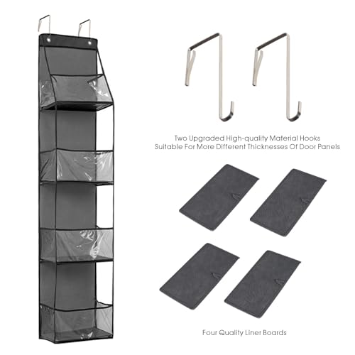 4-Shelf Over the Door Storage Hanging Closet Organizer (Grey) - Image 8