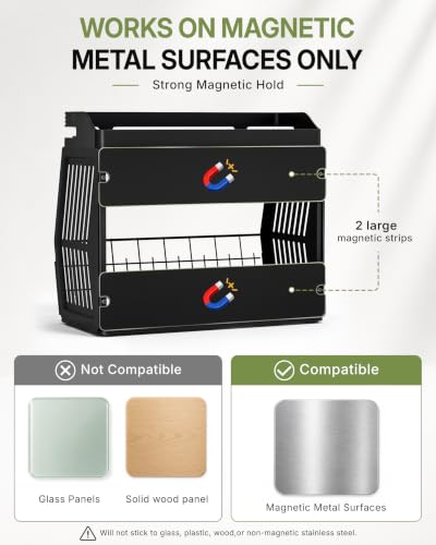 EVERIE Magnetic Refrigerator Side Organizer, 2-Tier Fridge - Image 4