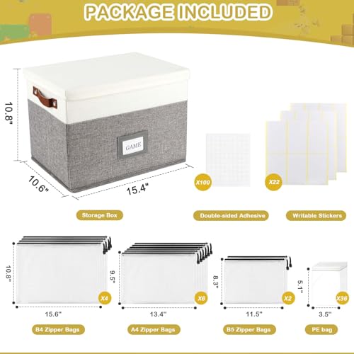 Board Game Organizer with 12pcs Zipper Bags and Writable - Image 8