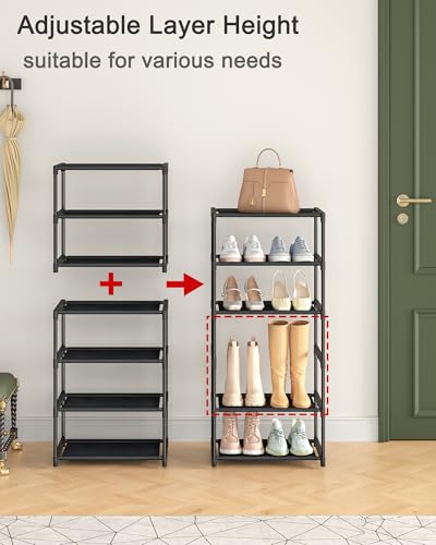 HITHIM 4 Tiers Small Shoe Rack,Narrow Stackable Shoe Shelf - Image 6