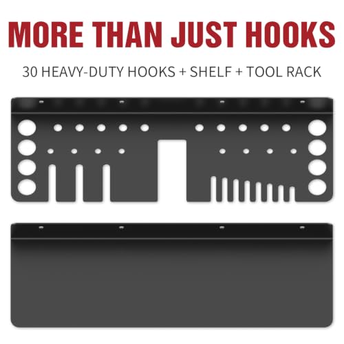 Heavy Duty Metal Pegboard Wall Organizer with 30 Hooks - Image 4