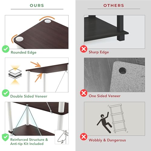 Homes: Inside + Out Apexa Modern 5-Tier Narrow Shelving Units - Image 6
