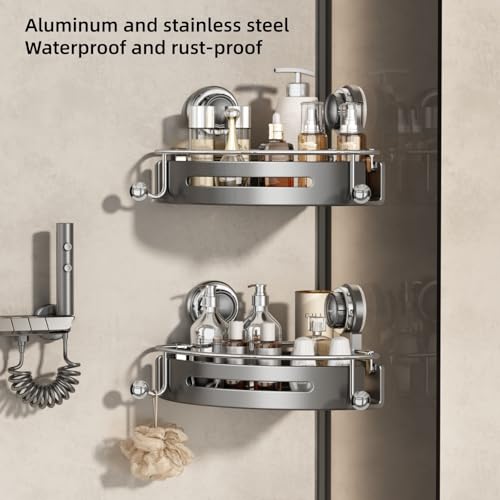 VOLPONE Corner Shower Caddy Suction Cup Shower Shelf Corner No - Image 3