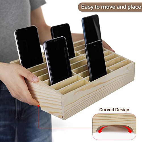 24-Grid Wooden Cell Phone Holder Desktop Organizer - Image 7