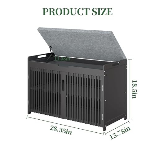Shoe Storage Bench with Cushioned Seat 3-Tier Entryway - Image 3