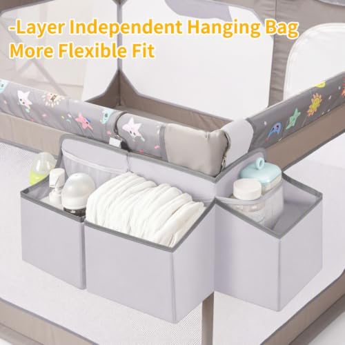 Vireo Hanging Baby Diaper Caddy,Plastic Insert & Hooks - Image 7