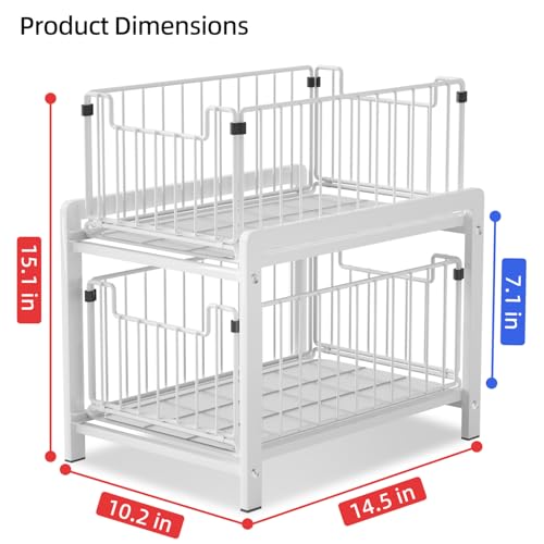 2-Tier Pull Out Cabinet Organizer, Slide Out Under Sink Organizer - Image 3