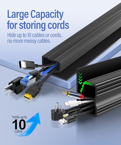6 Pack Under Desk Cable Management Kit, J Channel Cable - Image 4