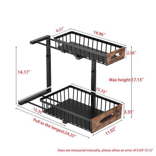 Adjustable Under Sink Organizer, 2-Tier Pull Out Cab | All Products - Image 6