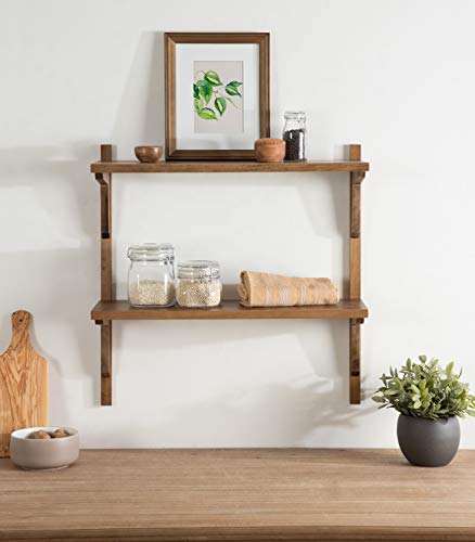 Kate and Laurel Meridien Farmhouse Wood Shelves, 24 x 8 x 24 - Image 3