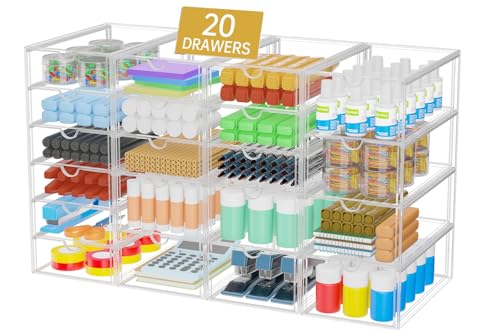 20 Drawers Acrylic Makeup Organizer, stackable Acrylic Storage - Image 4