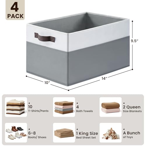 4 Pack Large Closet Storage Baskets Bins for Shelves | Home Organizati - Image 3
