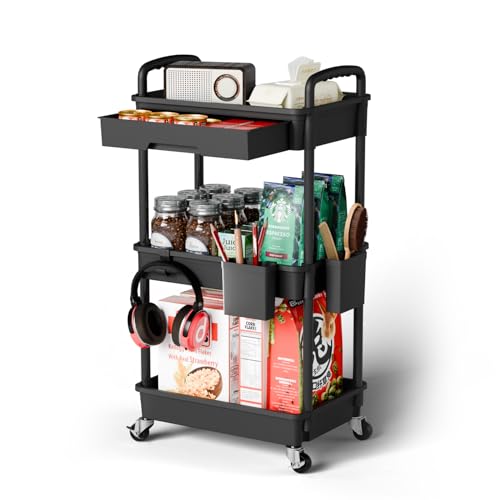 Sorgion 3 Tier Rolling Cart Organizer,Laundry Room Bathroom - Image 2