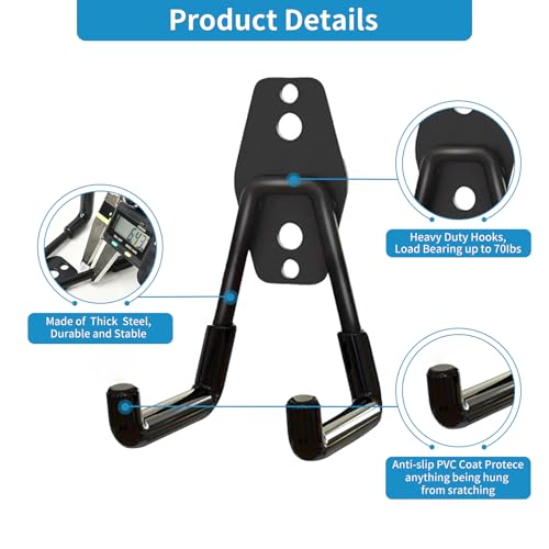 GeeWatom 2 Pack Garage Storage Utility Hooks，Garage Garden Tool - Image 4