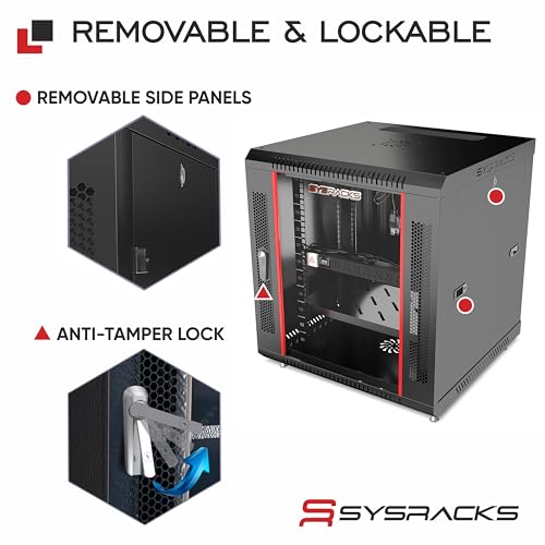9U Wall Mount Server Rack Cabinet – 19" Network Rack Enclosure - Image 6