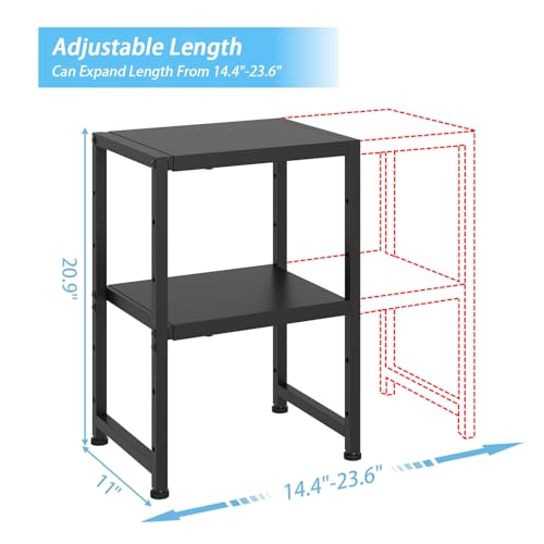 2-Tier Expandable Metal Storage Shelves,150LBS Heavy Duty - Image 3