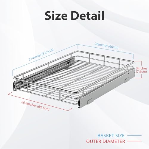 Pull Out Cabinet Organizer, 26.8” Slide Out Kitchen | All Products - Image 3