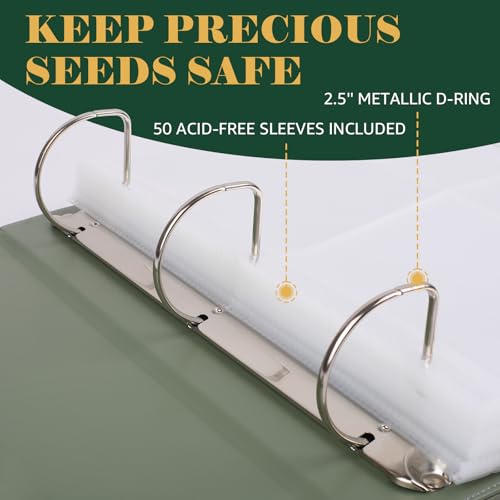 Seed Storage Organizer, Binder with 50 Pack Sleeves - Image 6