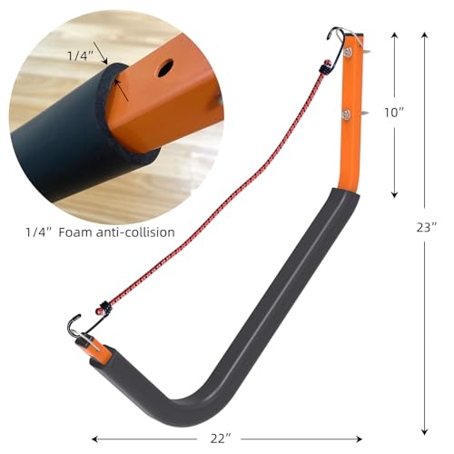 26" Kayak Wall Mount Storage Rack With Foam Padded, 150lb - Image 3